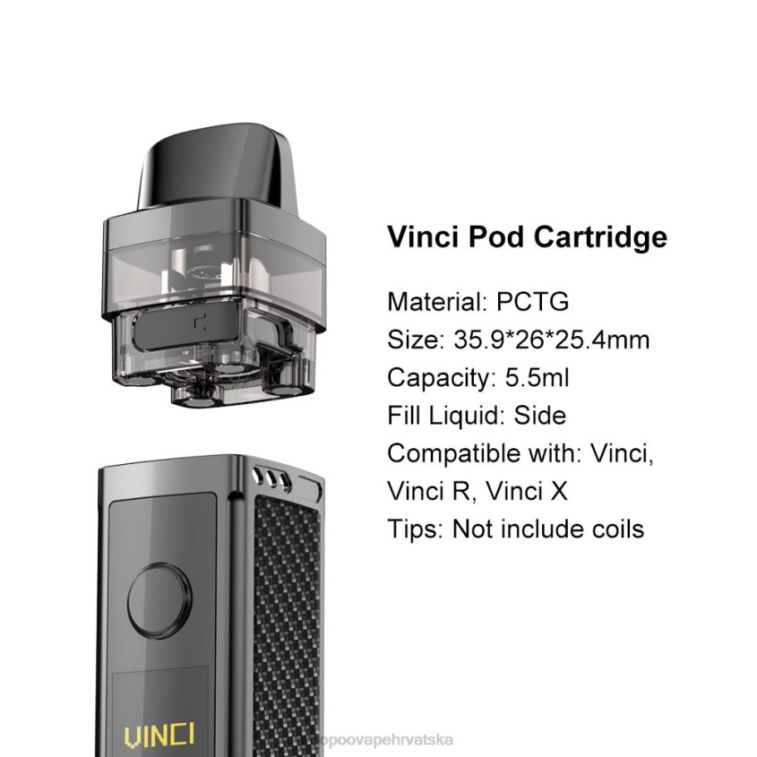 VOOPOO Vape Liquid Hrvatska - VOOPOO VINCI REPLACEMENT POD (2 kom) crno 0TT264554